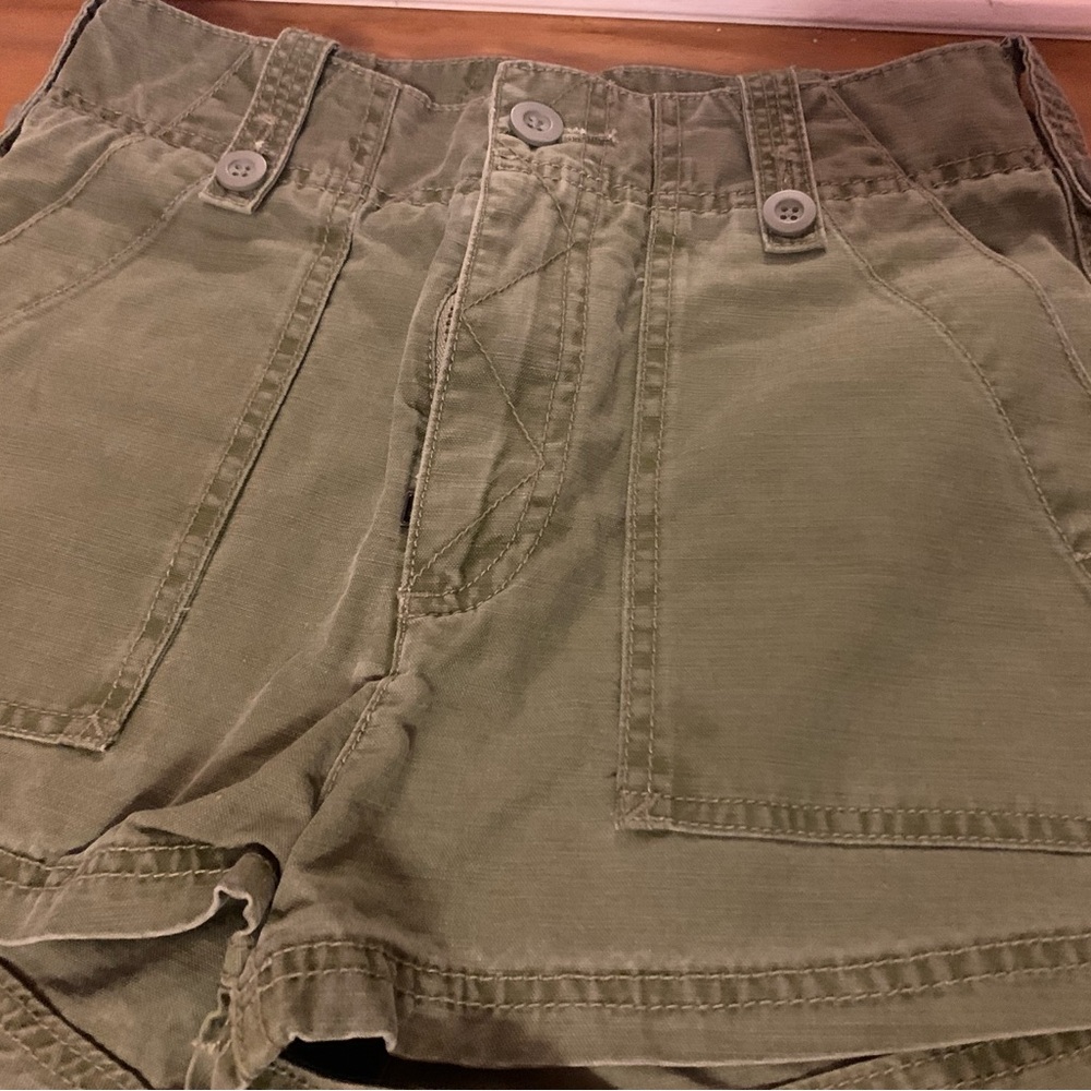 Olive Green Buttoned Shorts